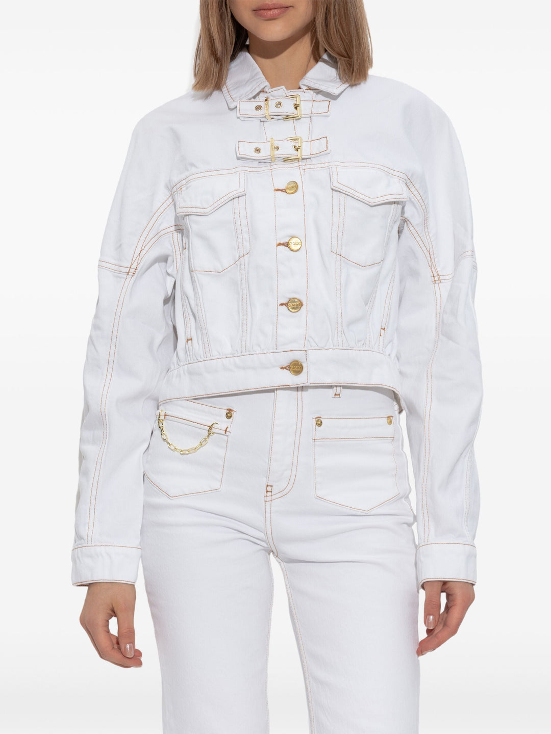 White Denim Bomber Jacket
