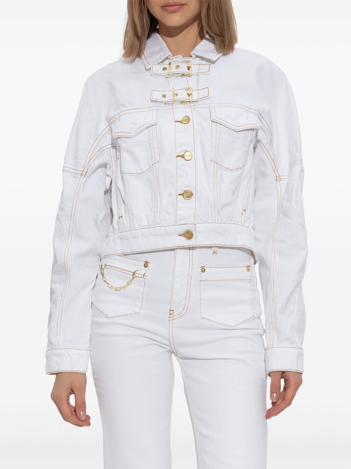 White Denim Bomber Jacket