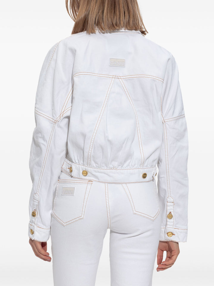 White Denim Bomber Jacket