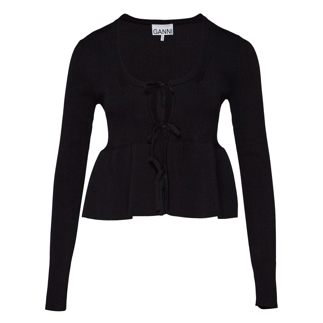 Melange Rib Knit Cardigan