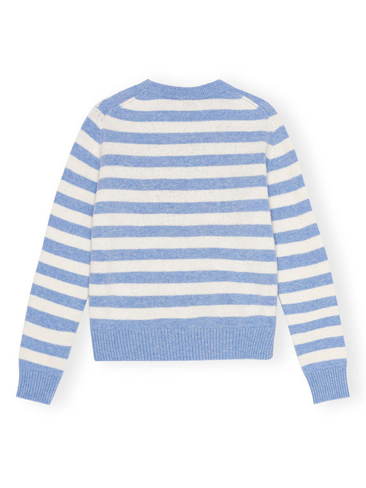 Striped Graphic Wool Mix Cat Jumper