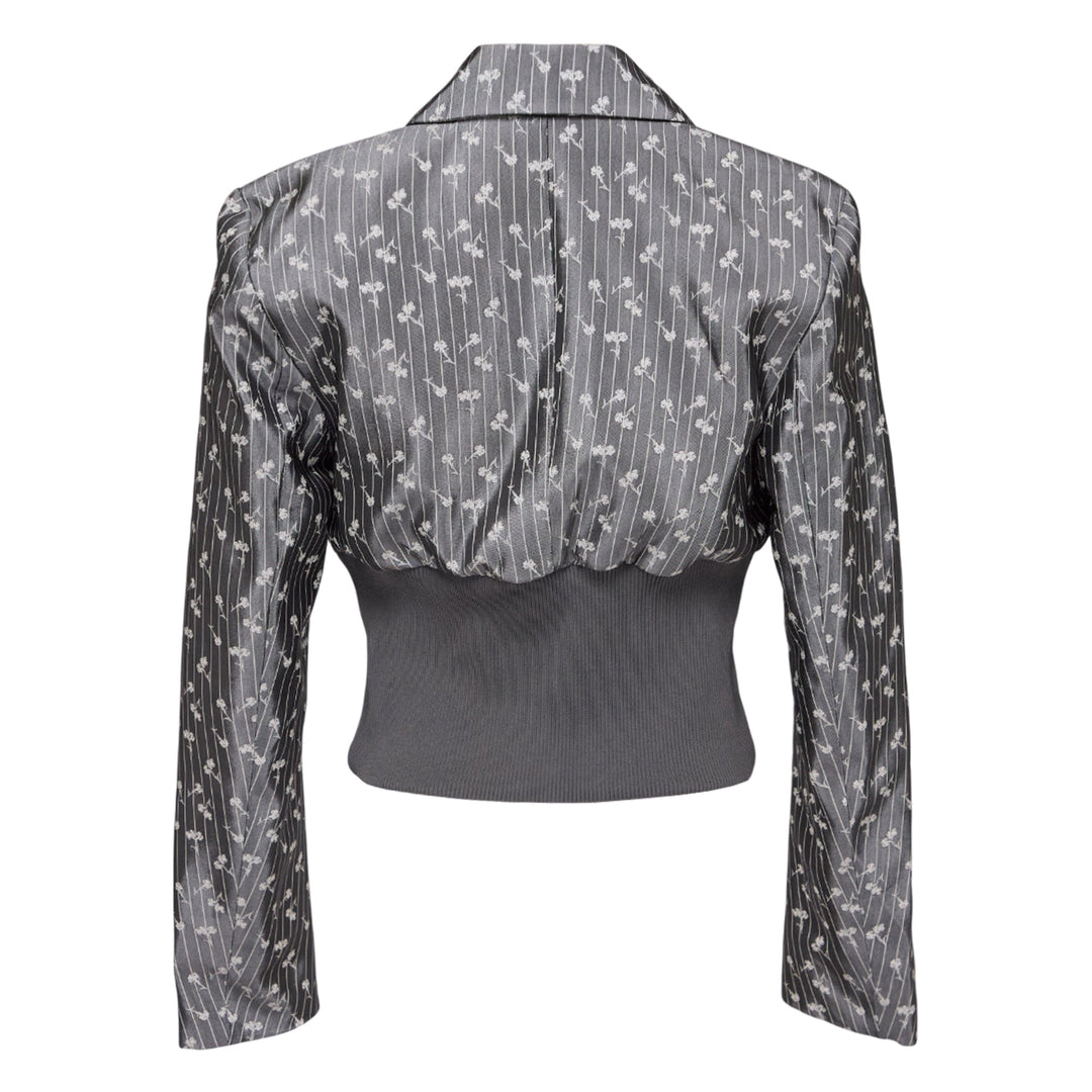 Acetate Jacquard Cropped Blazer