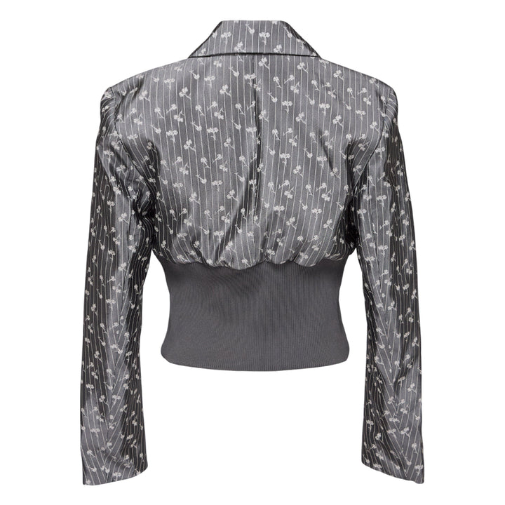 Acetate Jacquard Cropped Blazer