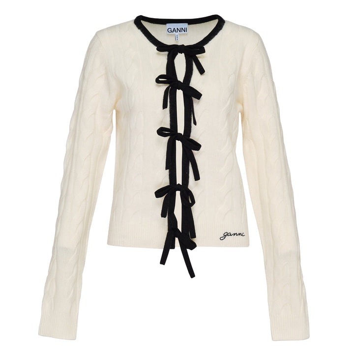 Cashmere Mix Tie String Cardigan