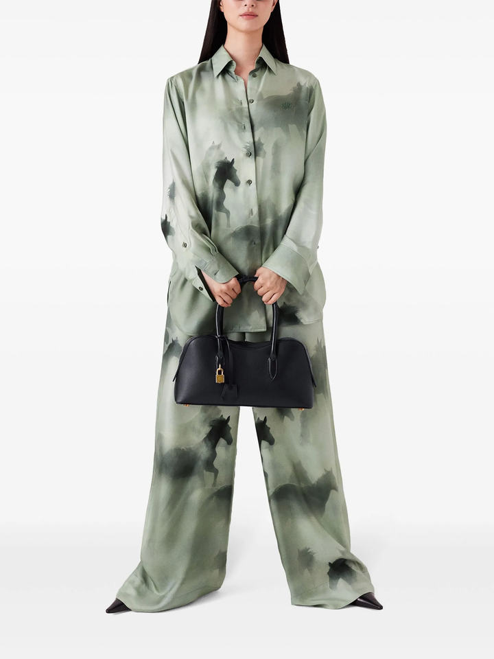Faded Horses Print Pajama Trousers