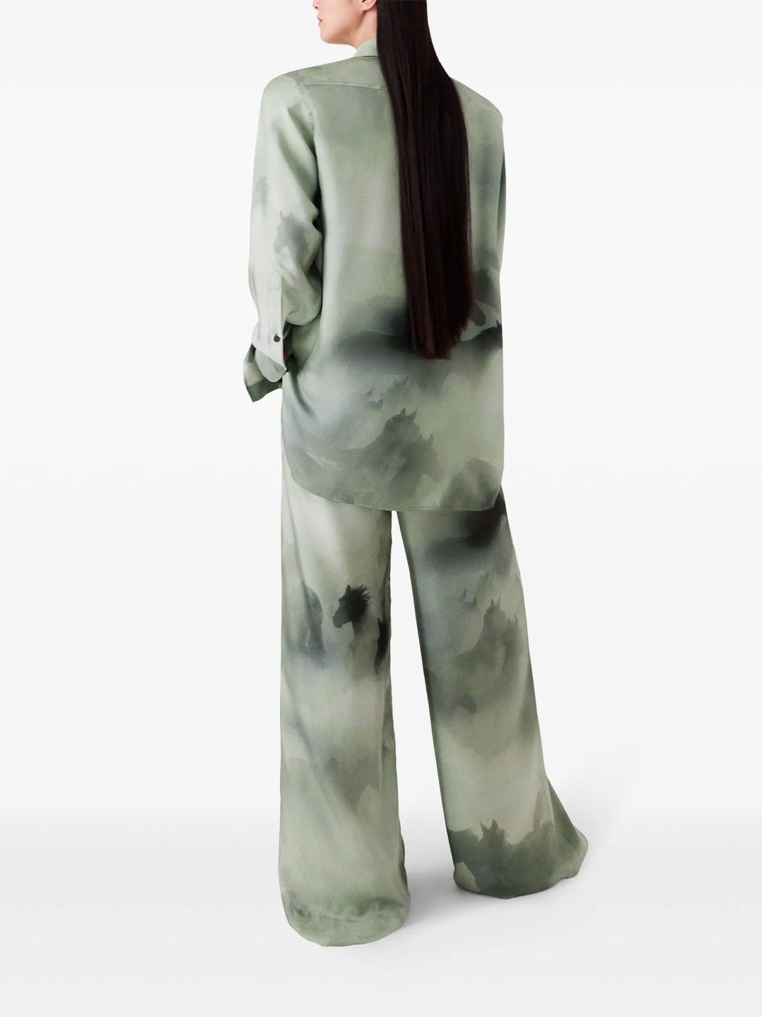Faded Horses Print Pajama Trousers