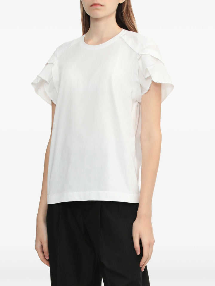 Combo T-Shirt With Cascade Drape Sleeves