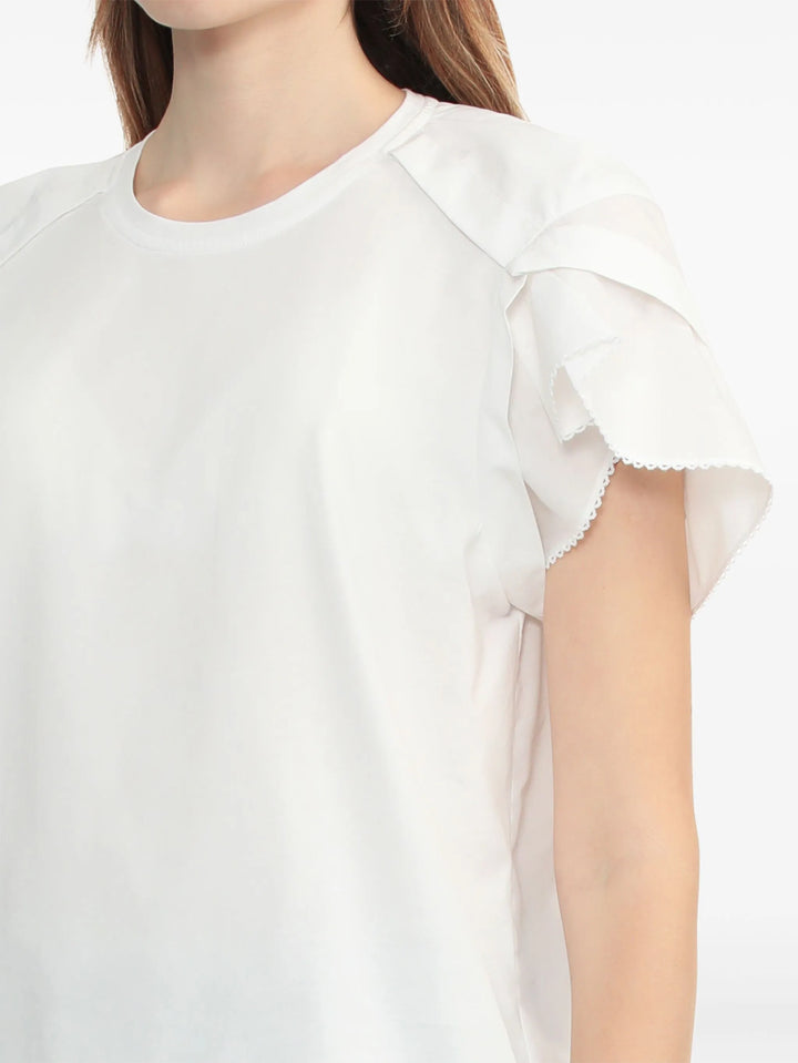 Combo T-Shirt With Cascade Drape Sleeves