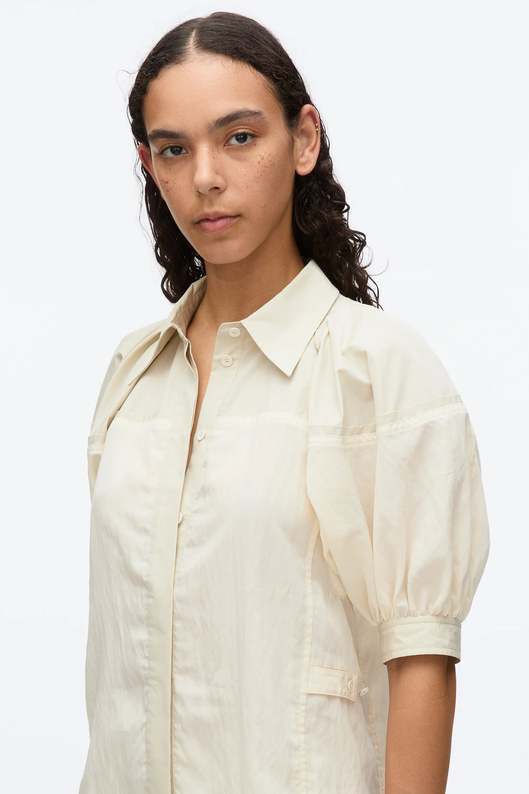 Lantern Sleeve Combo Shirt