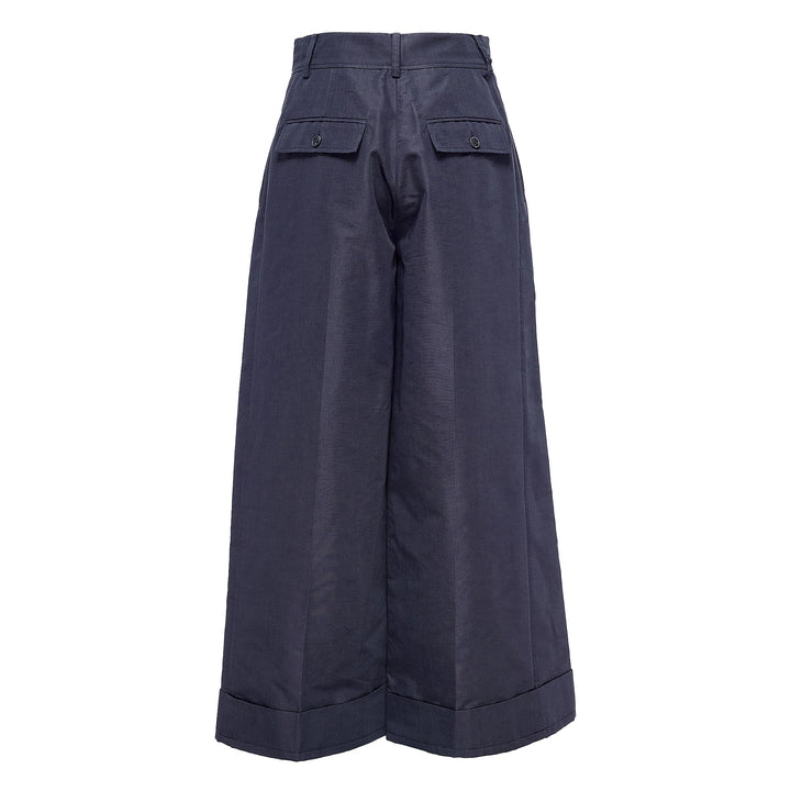 High Waist Double Pleat Extra Wide Leg Pants