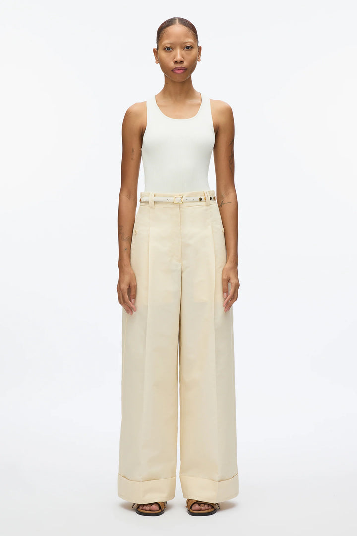 High Waist Double Pleat Extra Wide Leg Pants