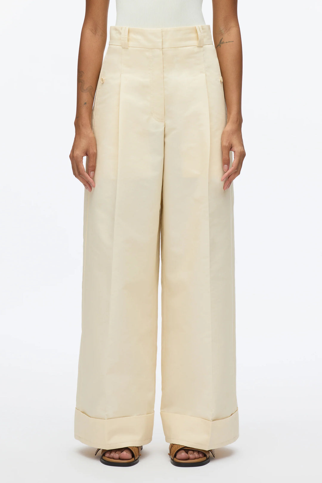 High Waist Double Pleat Extra Wide Leg Pants