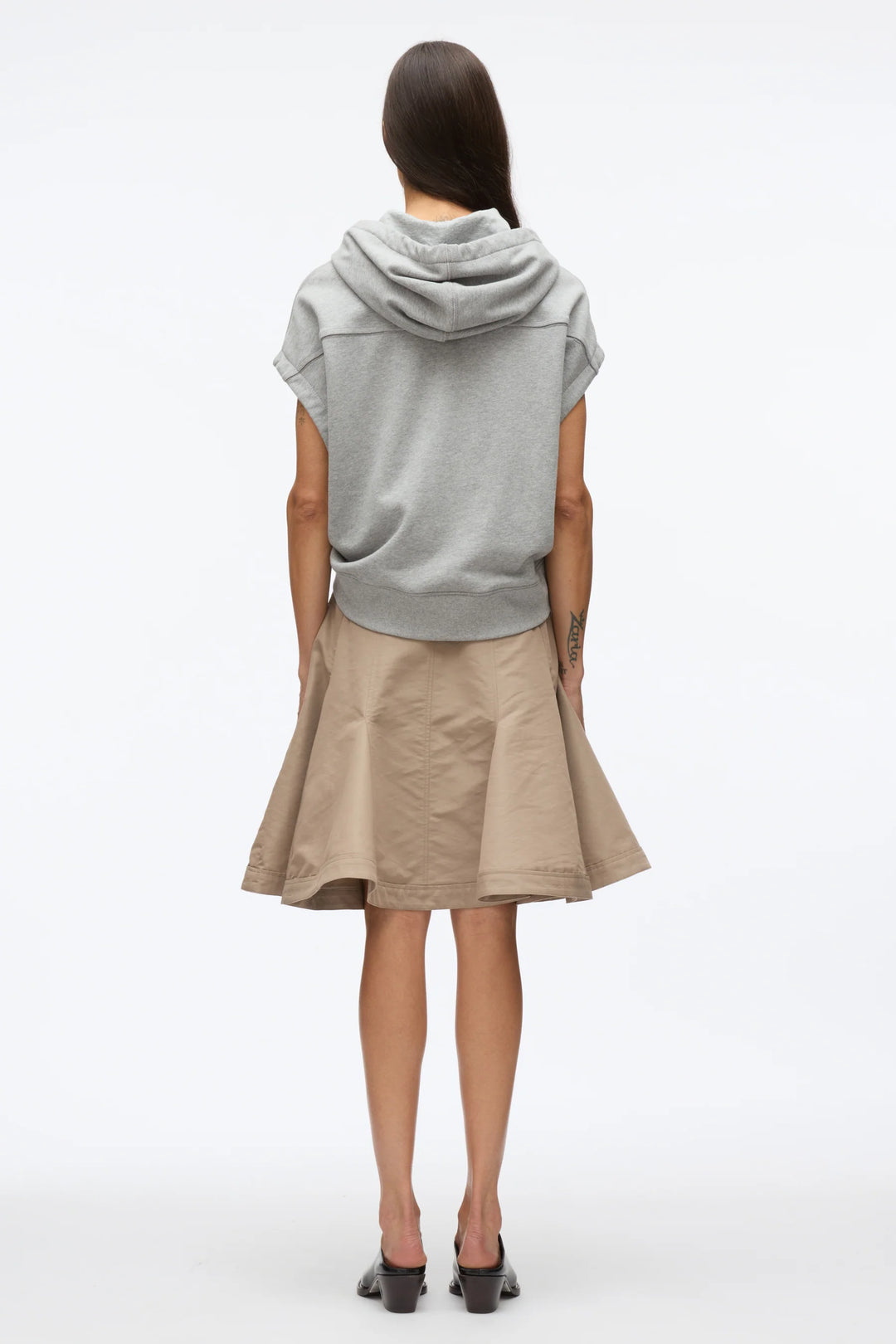 Hoodie Dress With Flounce Skirt