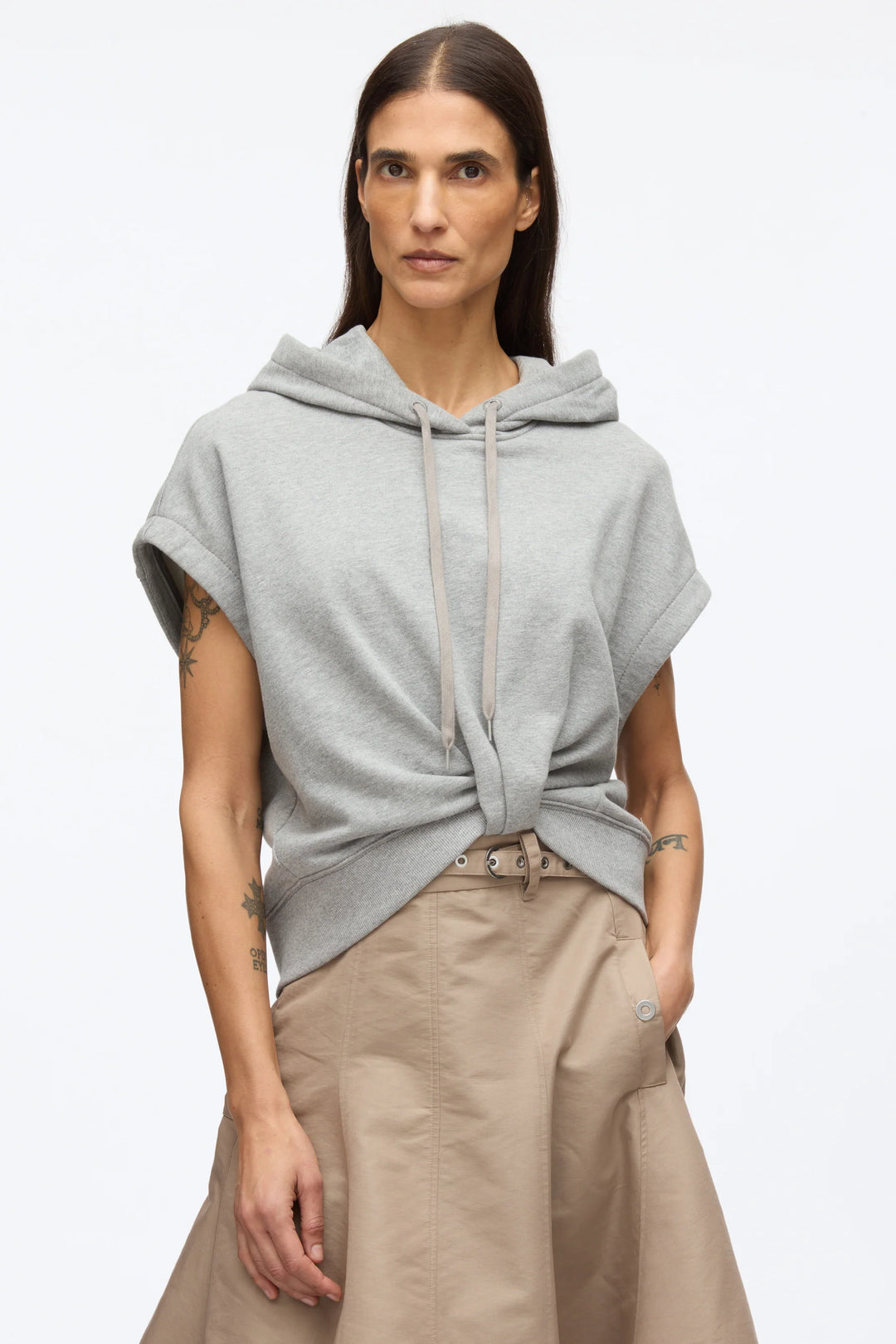 Hoodie Dress With Flounce Skirt