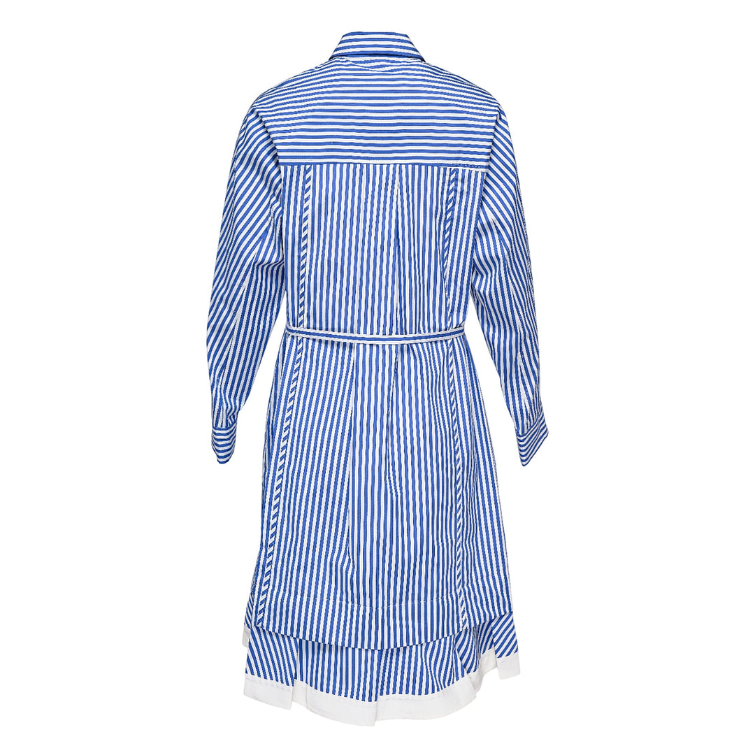 Striped Shirt Dress With Cascade Sleeves