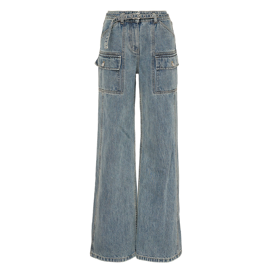 Denim Cargo Wide Leg Bltd Jean