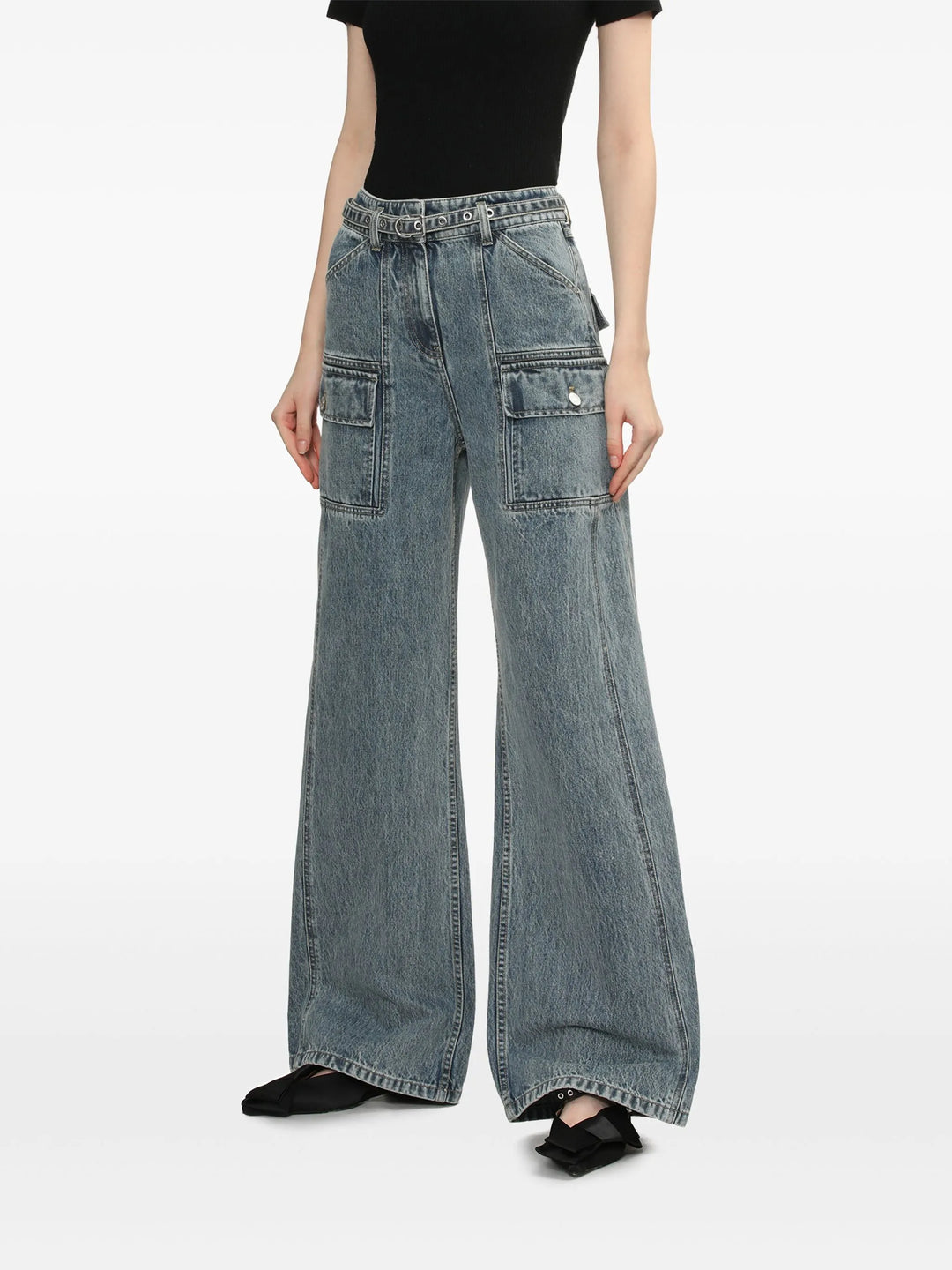 Denim Cargo Wide Leg Bltd Jean