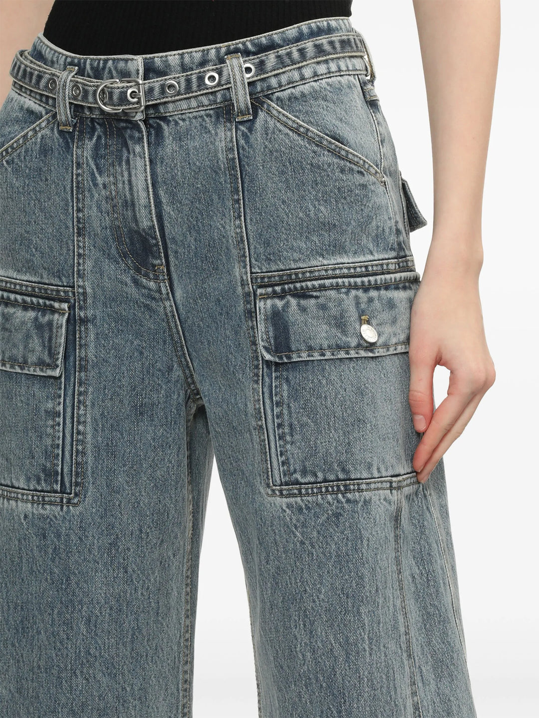 Denim Cargo Wide Leg Bltd Jean