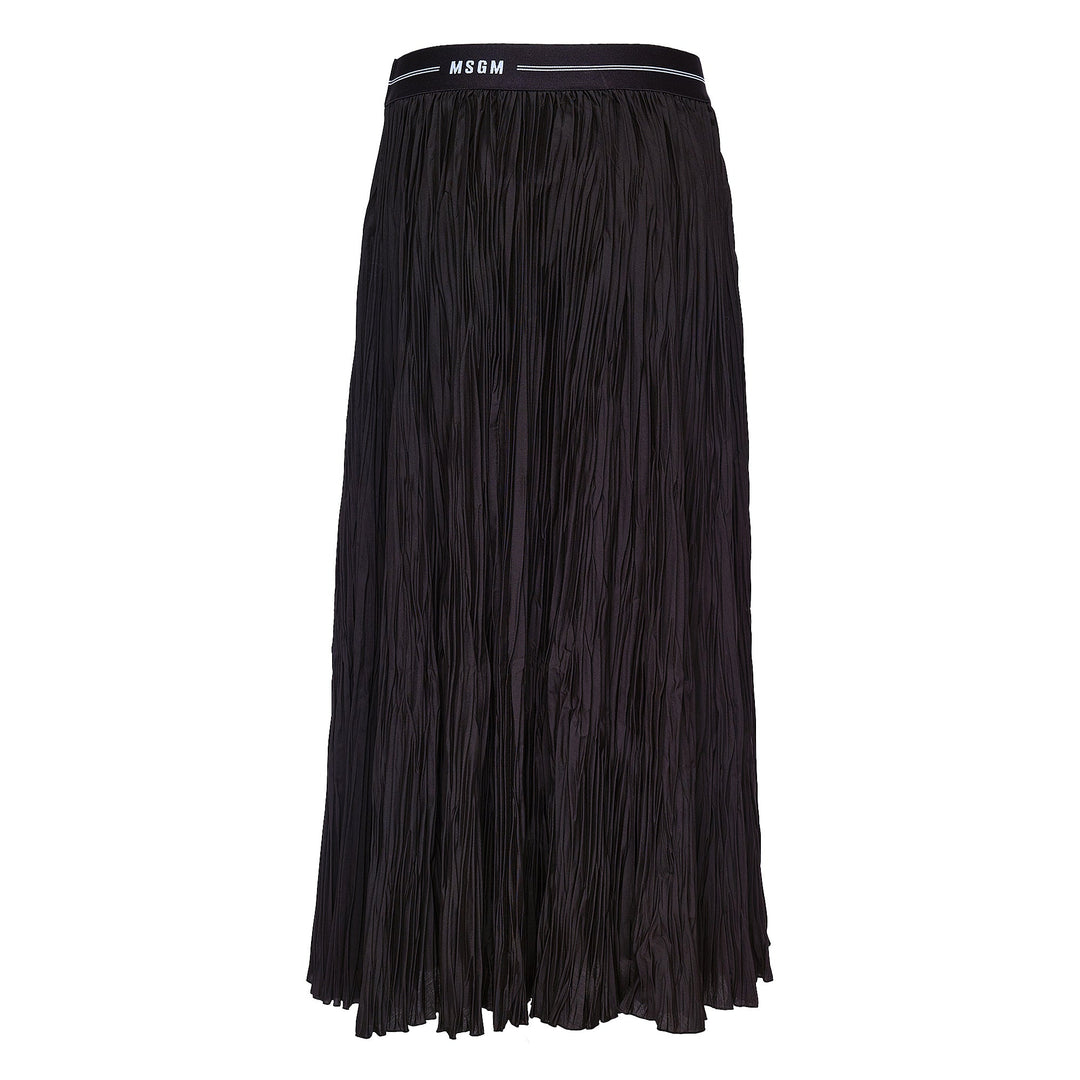 Logo Waistband Pleated Skirt