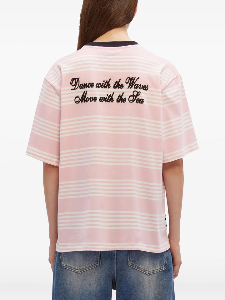 Bicolor Stripe Oversized Tee