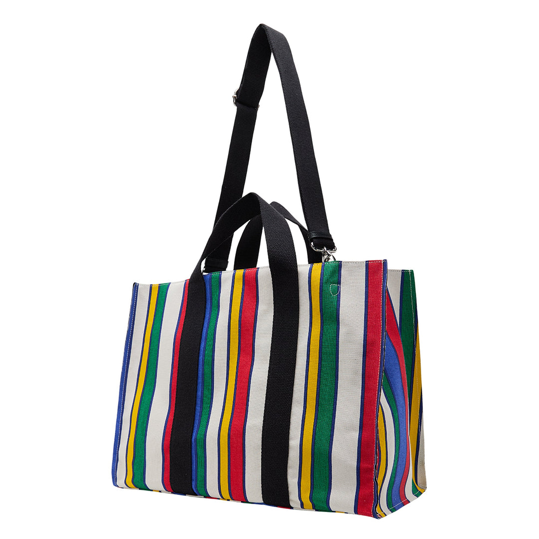 Stripe Canvas Shopping Tote
