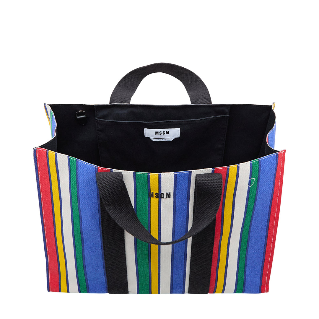 Stripe Canvas Shopping Tote
