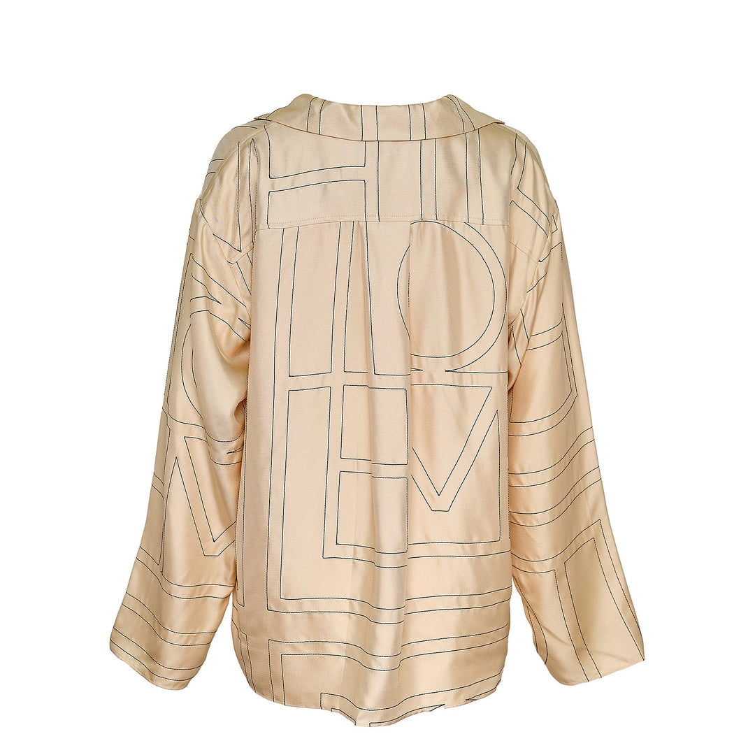 Monogram Silk Pj Top