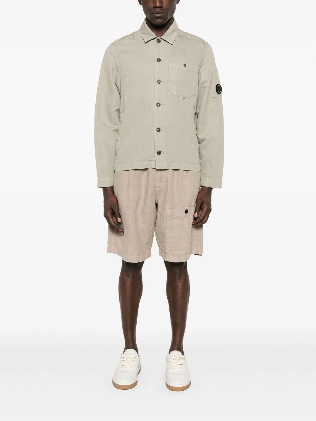 قميص خارجي من قطن/كتان Lens