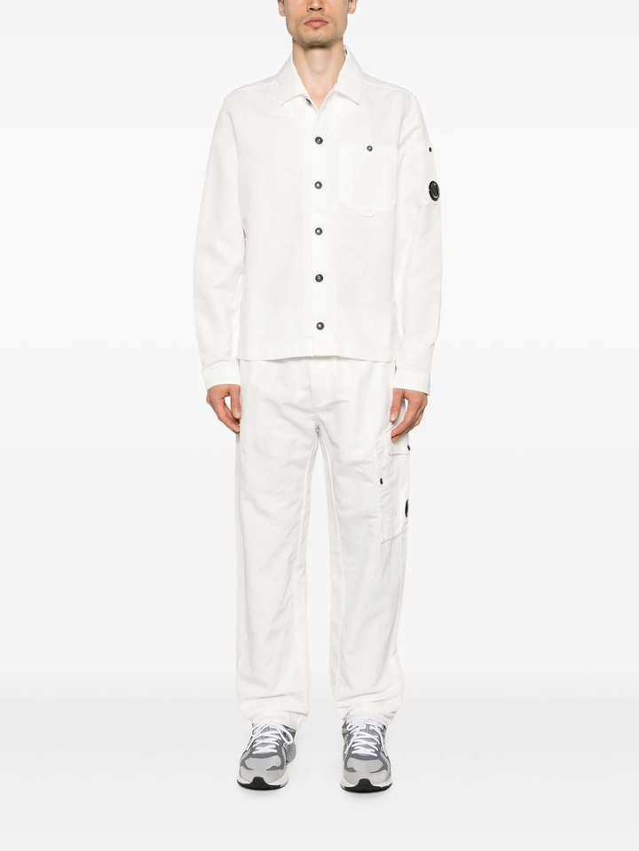 コットン/リネンレンズオーバーシャツ