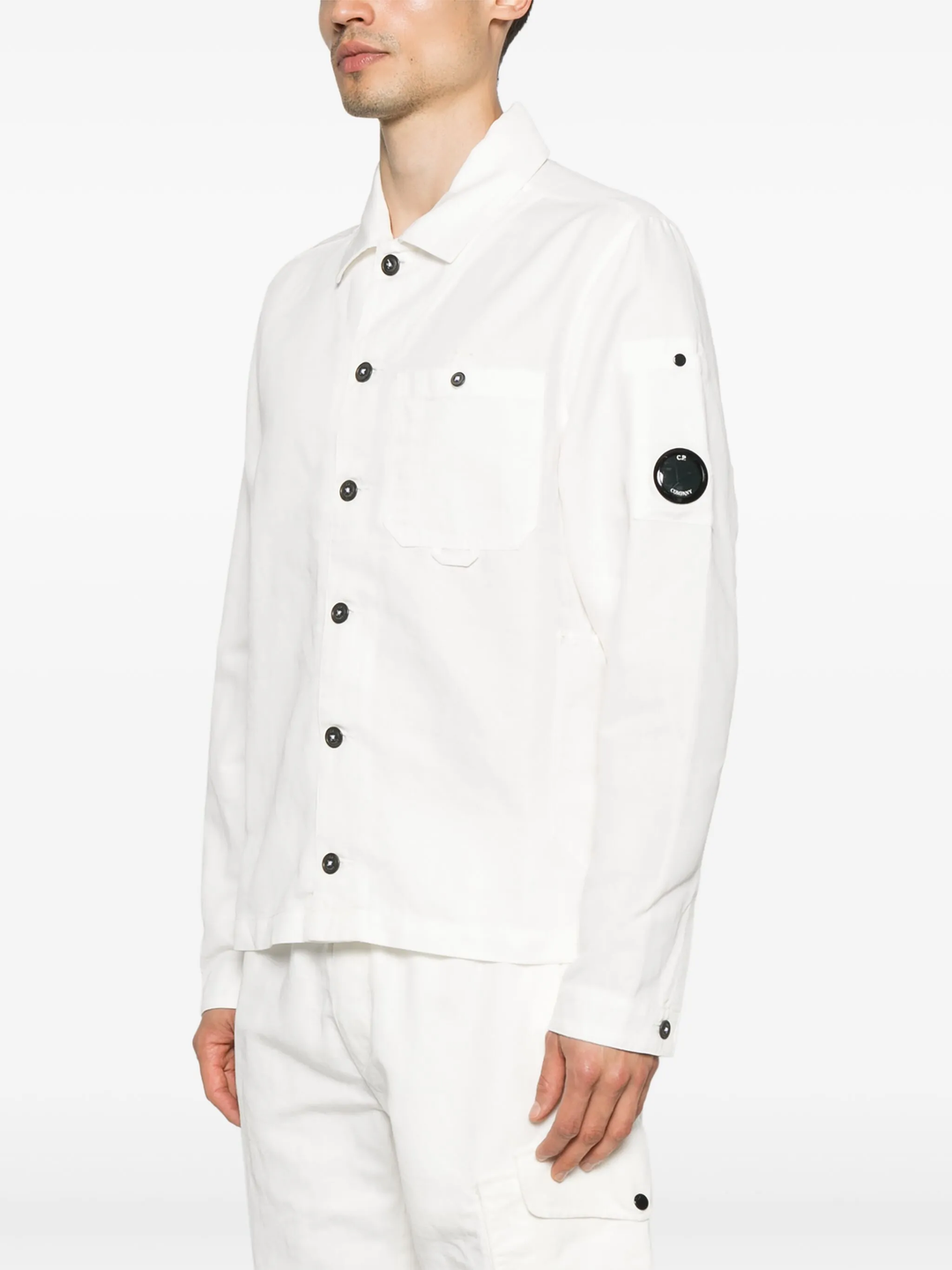 コットン/リネンレンズオーバーシャツ