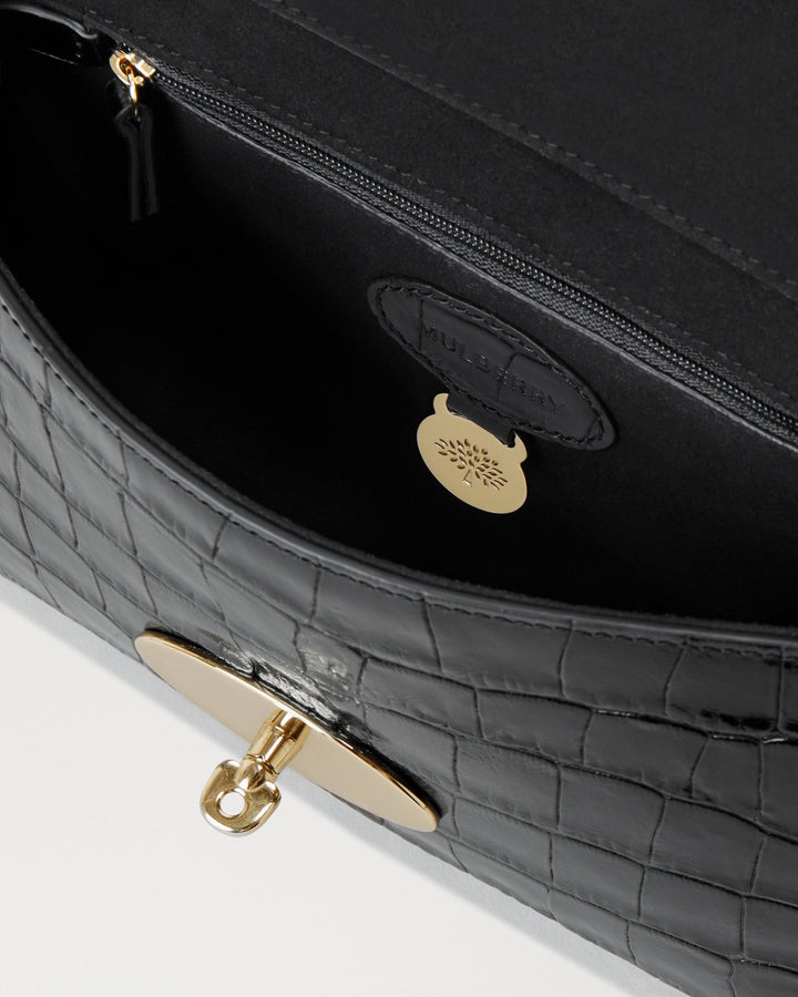 Lily Black Shiny Small Croc