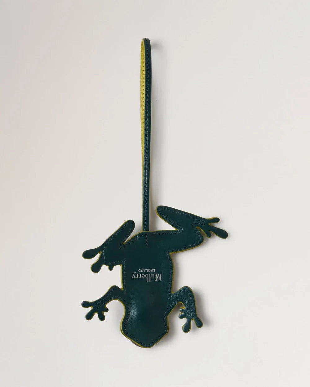 Frog Keyring Mulberry Green Silky Calf