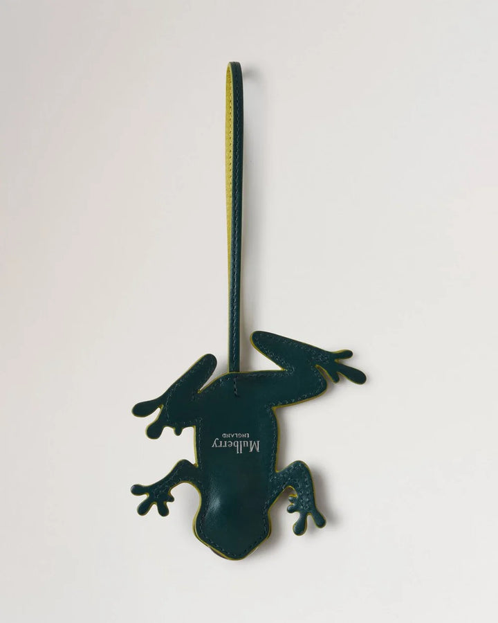 Frog Keyring Mulberry Green Silky Calf
