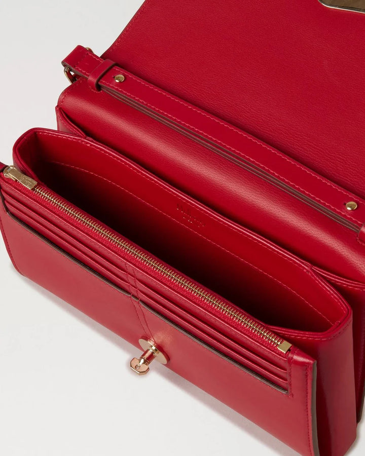 Lana Wallet On Strap Scarlet Red High Gloss Leather