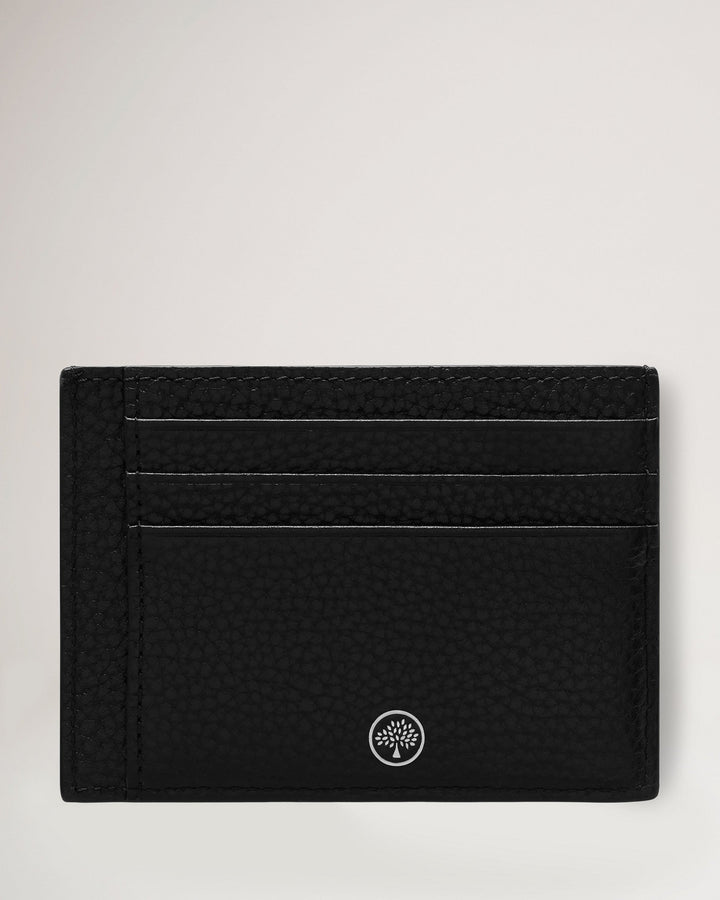 Card Holder Black Small Classic Grain