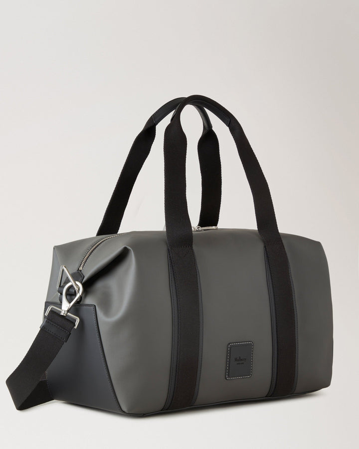 Dalston Holdall Asphalt & Black Coated Canvas & Rubberised Leather