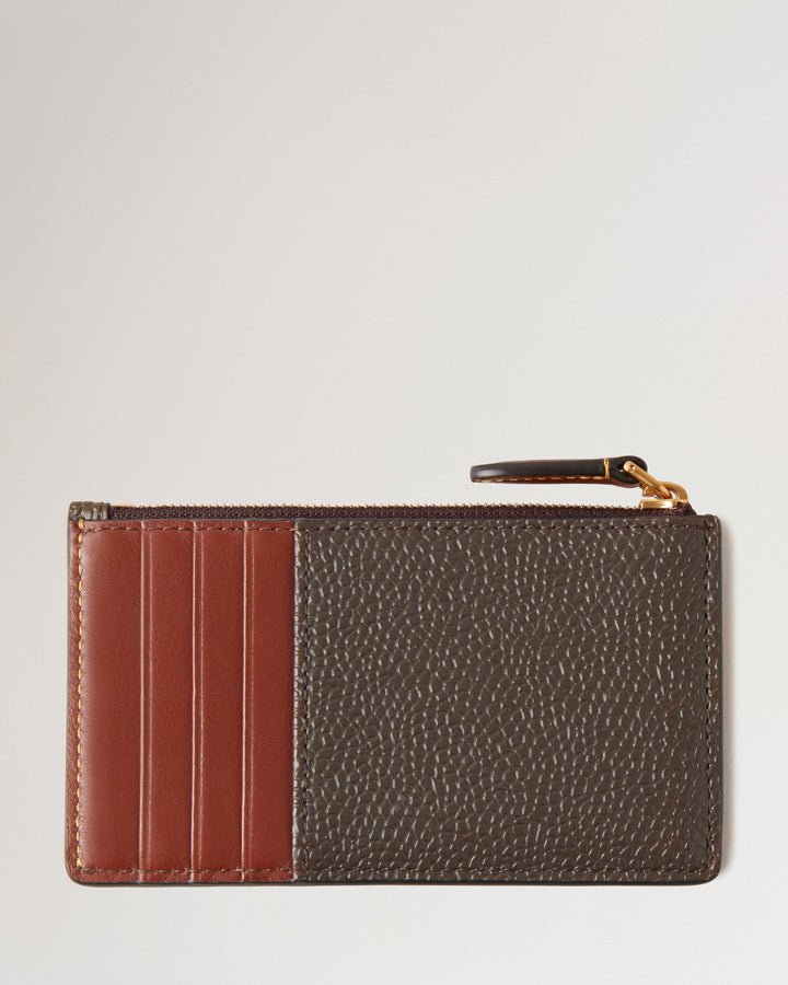 Heritage Zipped Long Card Holder Mole & Cognac Printed Bioveg Scotchgrain & Flat Calf
