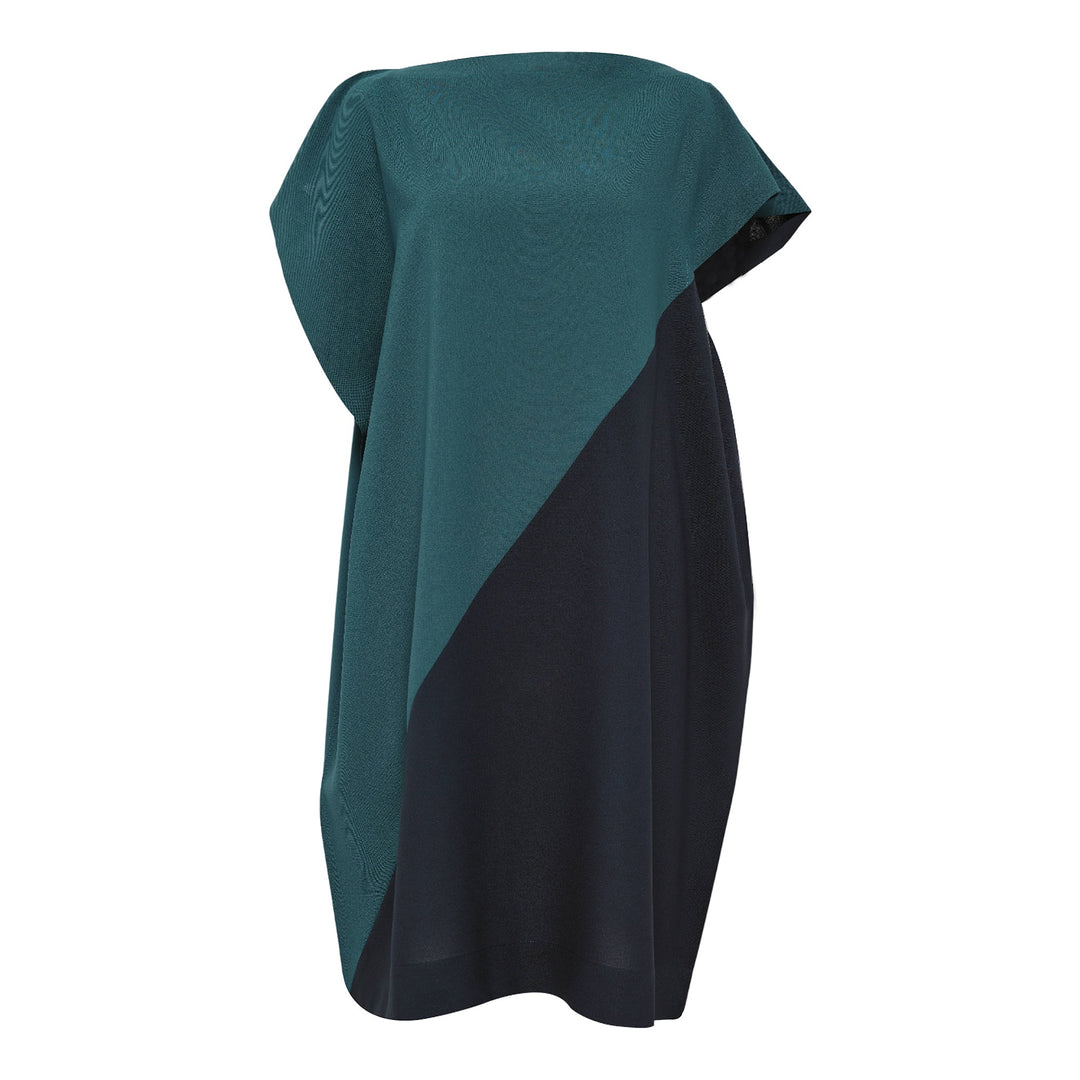 Flat T Bi Color Woven Dress