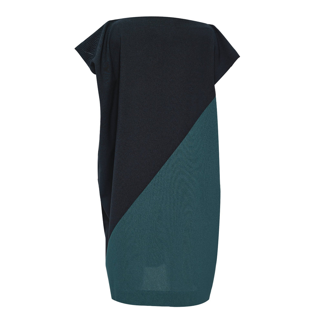 Flat T Bi Color Woven Dress