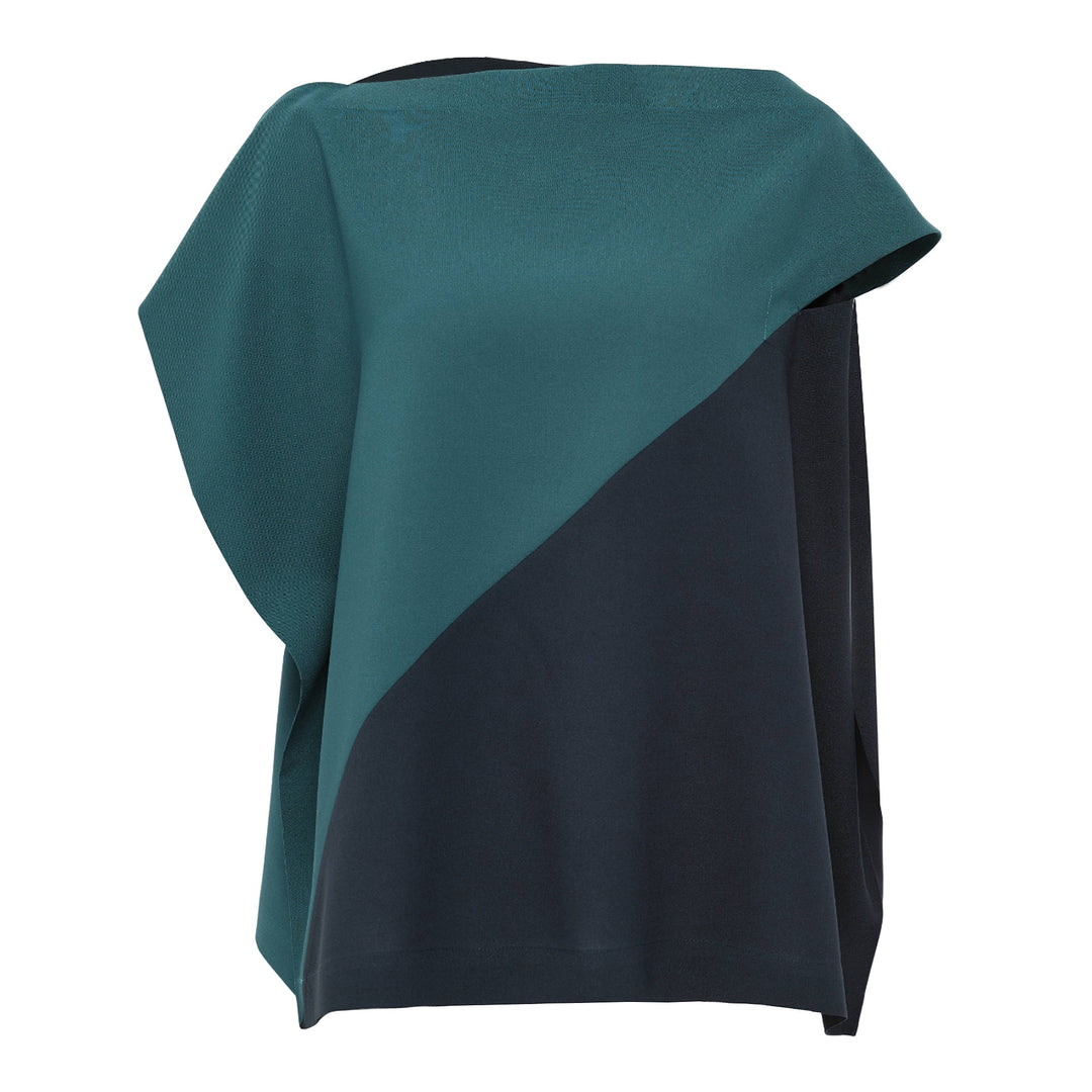 Flat T Bi Color Woven Top
