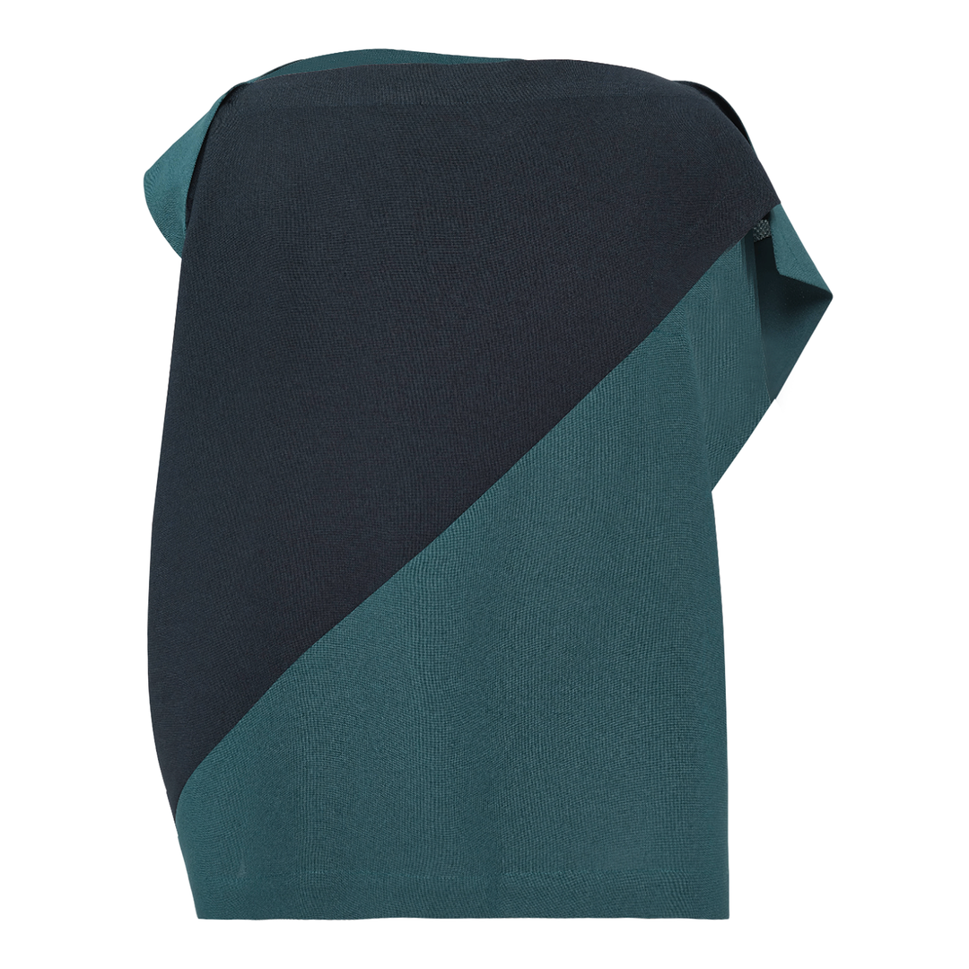 Flat T Bi Color Woven Top