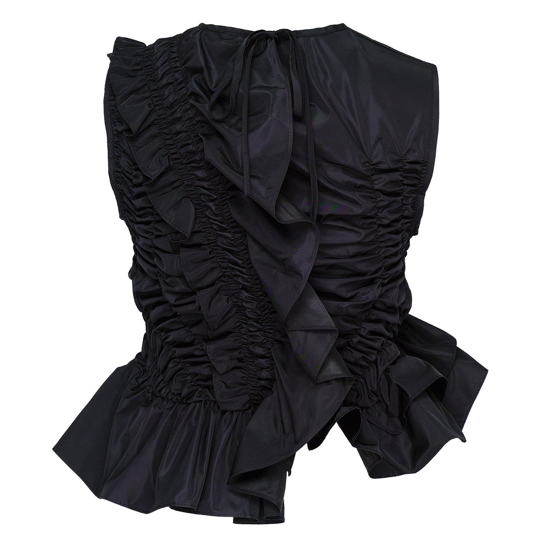Sleeveless Smock Top With Asymmetric Hem