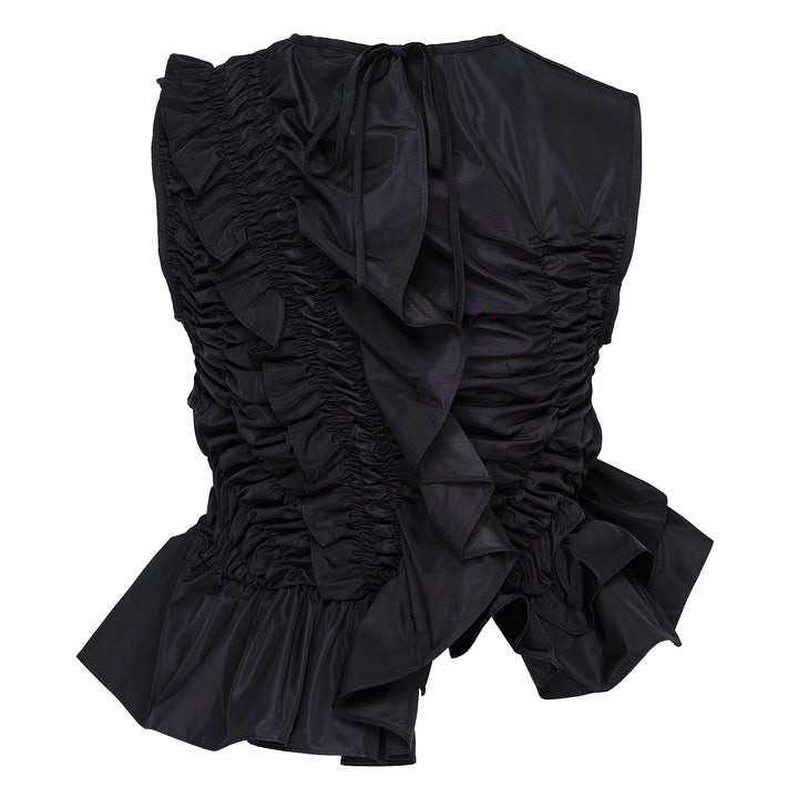 Sleeveless Smock Top With Asymmetric Hem