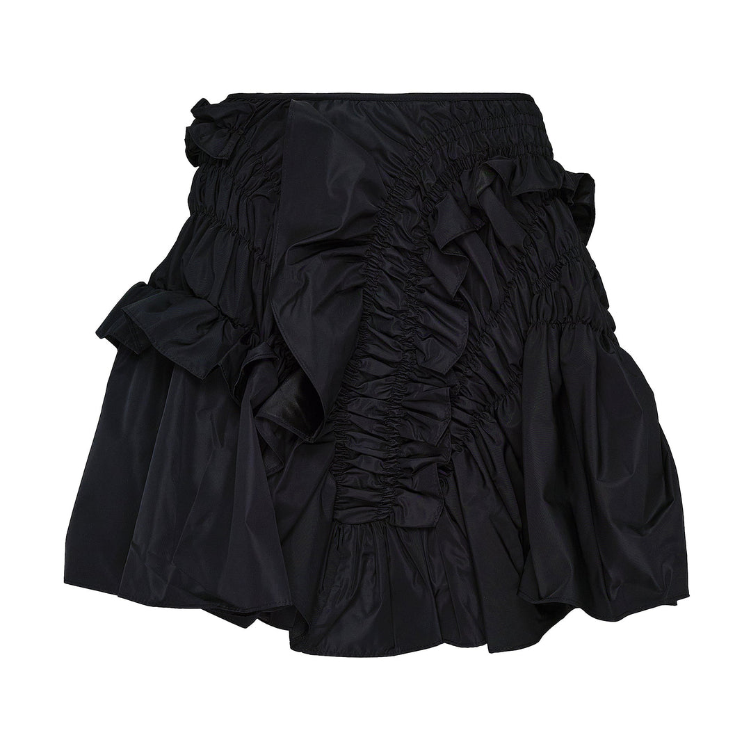 Short Skirt With Smock And Ruffle Detail