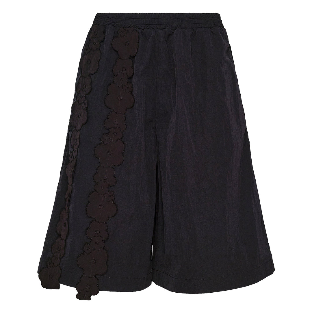 A-Line Shorts With Front Flower Detail