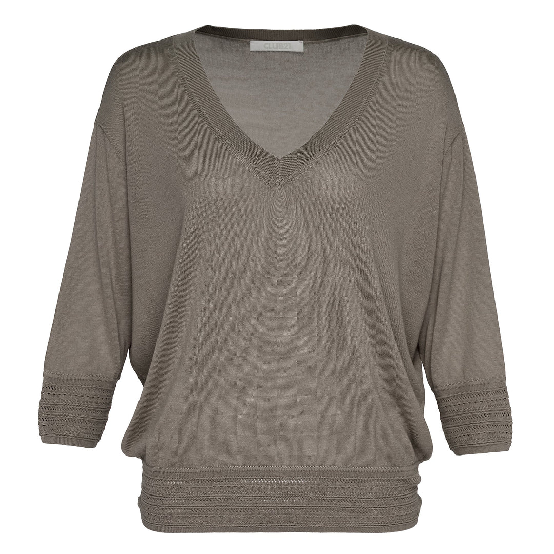 Silk Cashmere Slouchy V-Neck Sweater