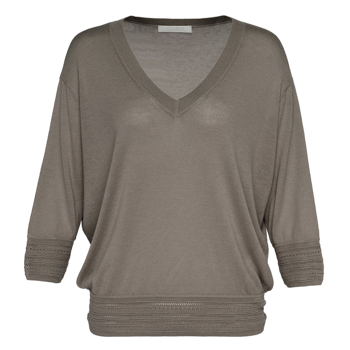 Silk Cashmere Slouchy V-Neck Sweater