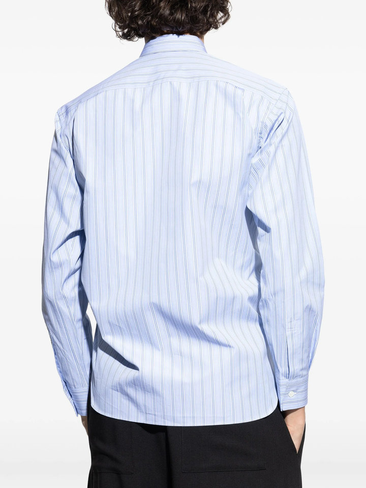 Cotton Stripe Poplin With 3D Rose Shirt