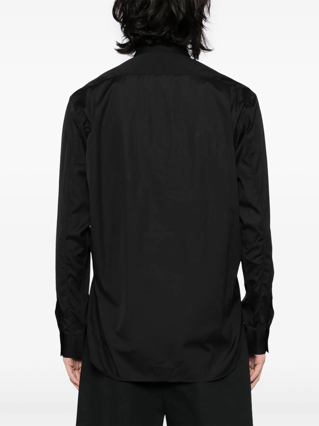 Cotton Plain Poplin Shirt With 3D