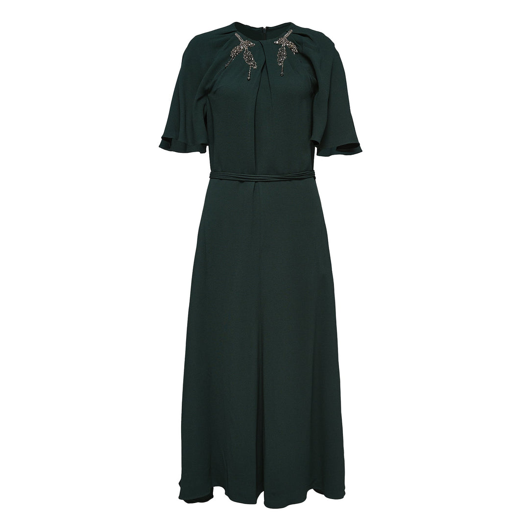 Short Sleeve A-Line Midi Dress